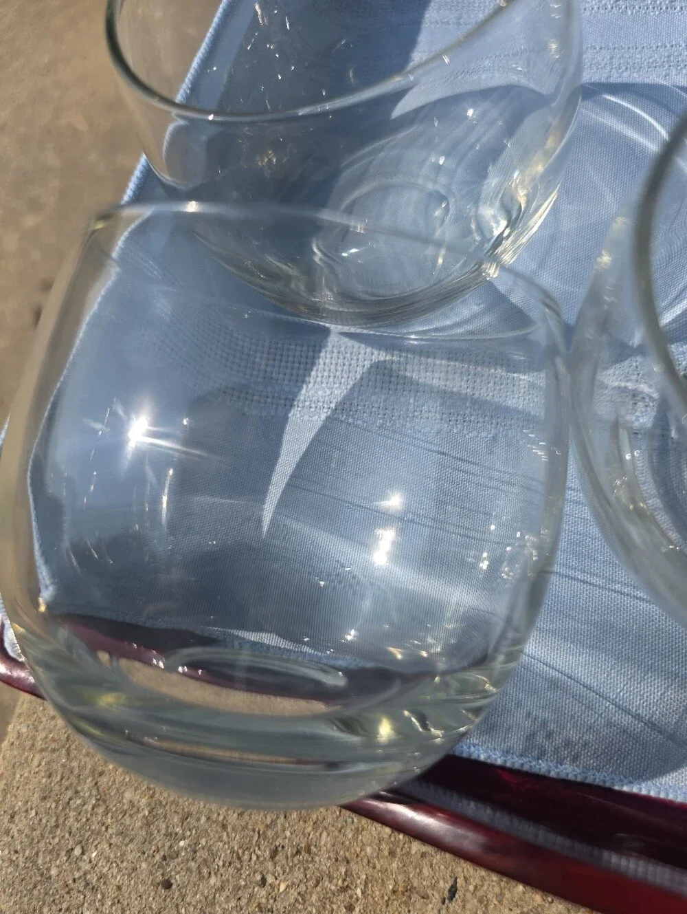 Rolly poly clear bintage glass tumblers, set of 14